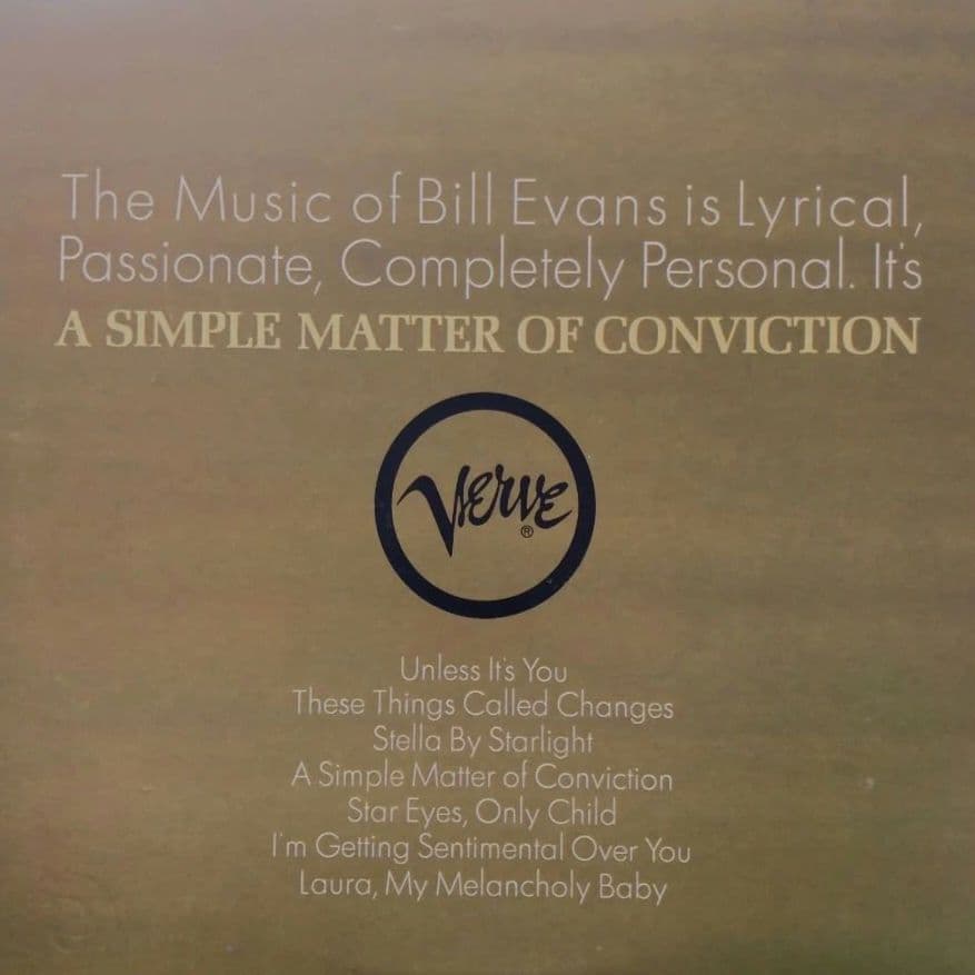 洋楽 Bill Evans A Simple Matterof Conviction