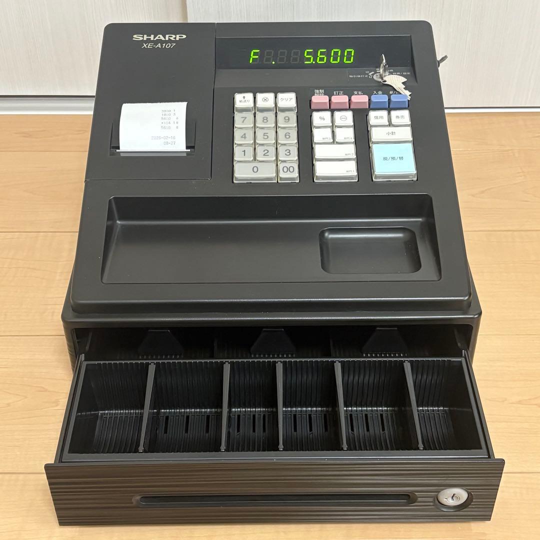 【美品 】SHARP レジスター XE-A107 ブラック　動作確認済