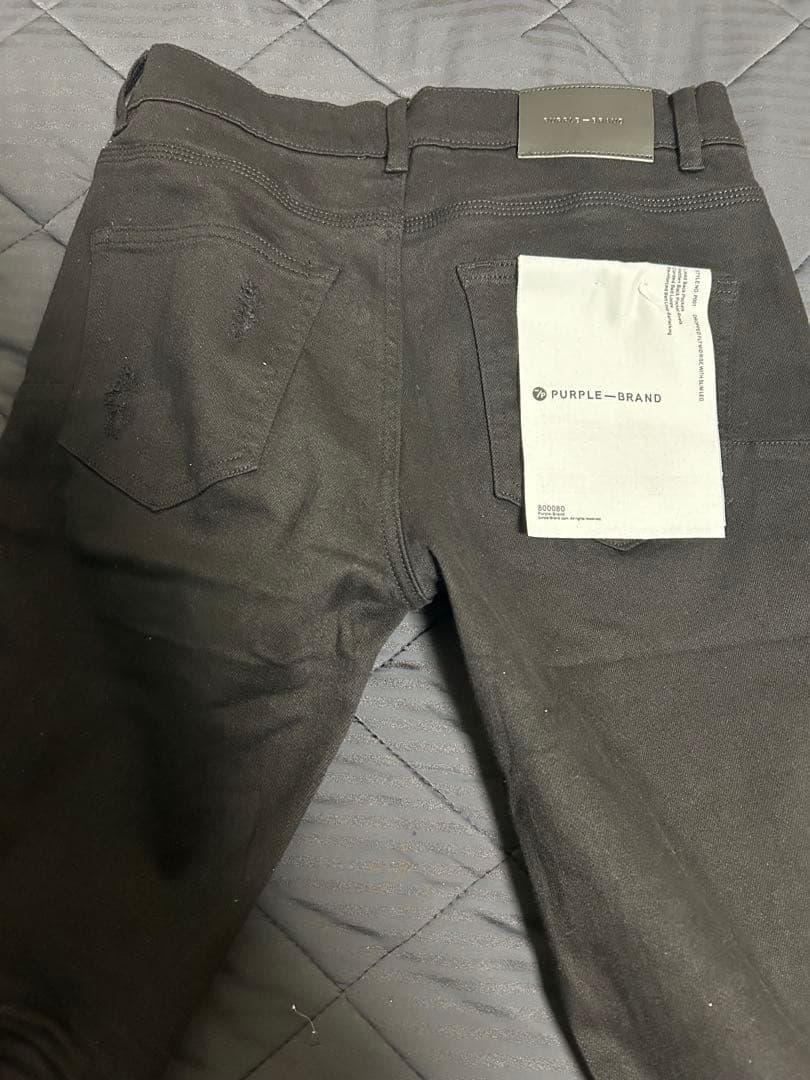 PURPLE スキニーデニム ブラック ダメージ加工29