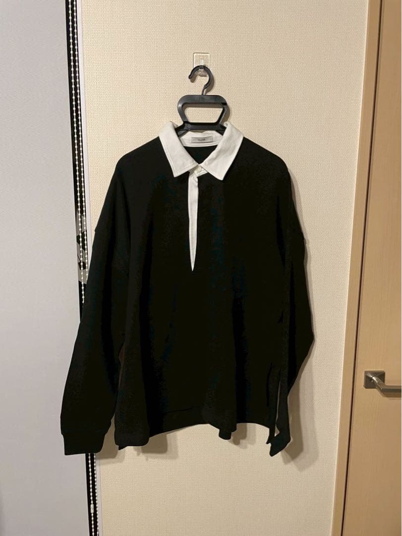 CLANE deep neck wide rugby shirt ラガーシャツ