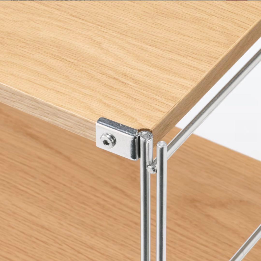 MUJI 無印良品 ステンレスユニットシェルフ　オーク材棚セット　ワイド　小