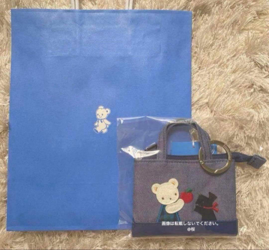 新品 ファミリア familiar ミニデニムバッグ 赤 青 2個セット