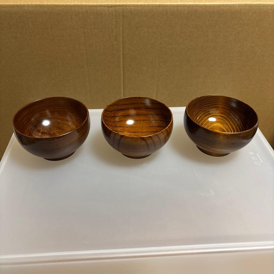 yurichan　薗部産業　漆　めいぼく椀　中　4個