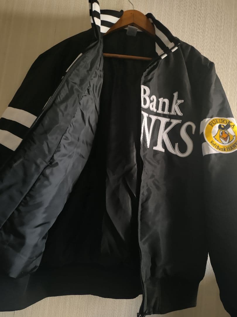 Majestic製　SoftBank Hawks スタジャン　ブラックサイズL