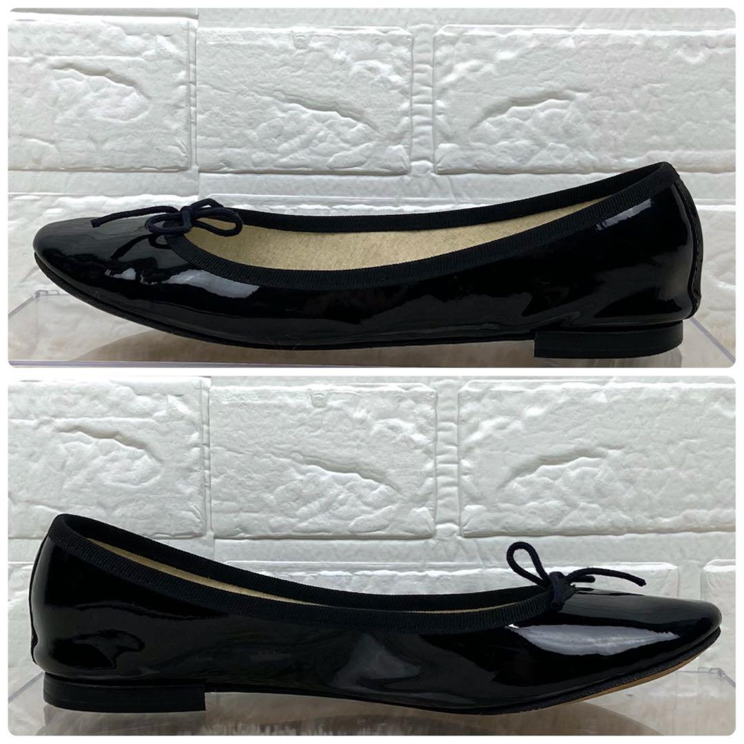 repetto レペット エナメル バレエシューズ フラット ブラック 38