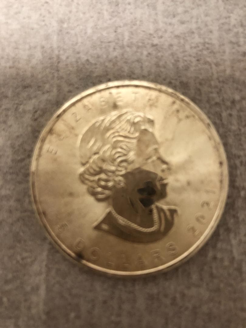 カナダ 5ドル 銀貨 メイプルリーフ 2021年