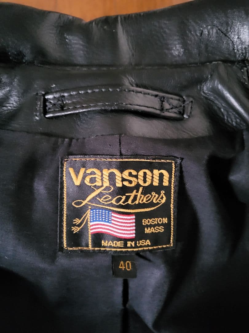 Vanson USA製 レザージャケット シングルライダース 牛革 ブラック