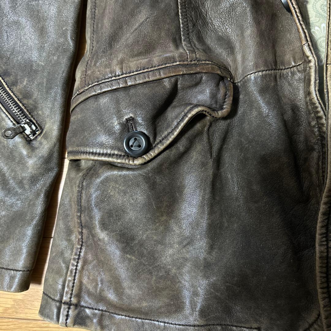 DIESEL 羊革 レザーテーラードジャケット