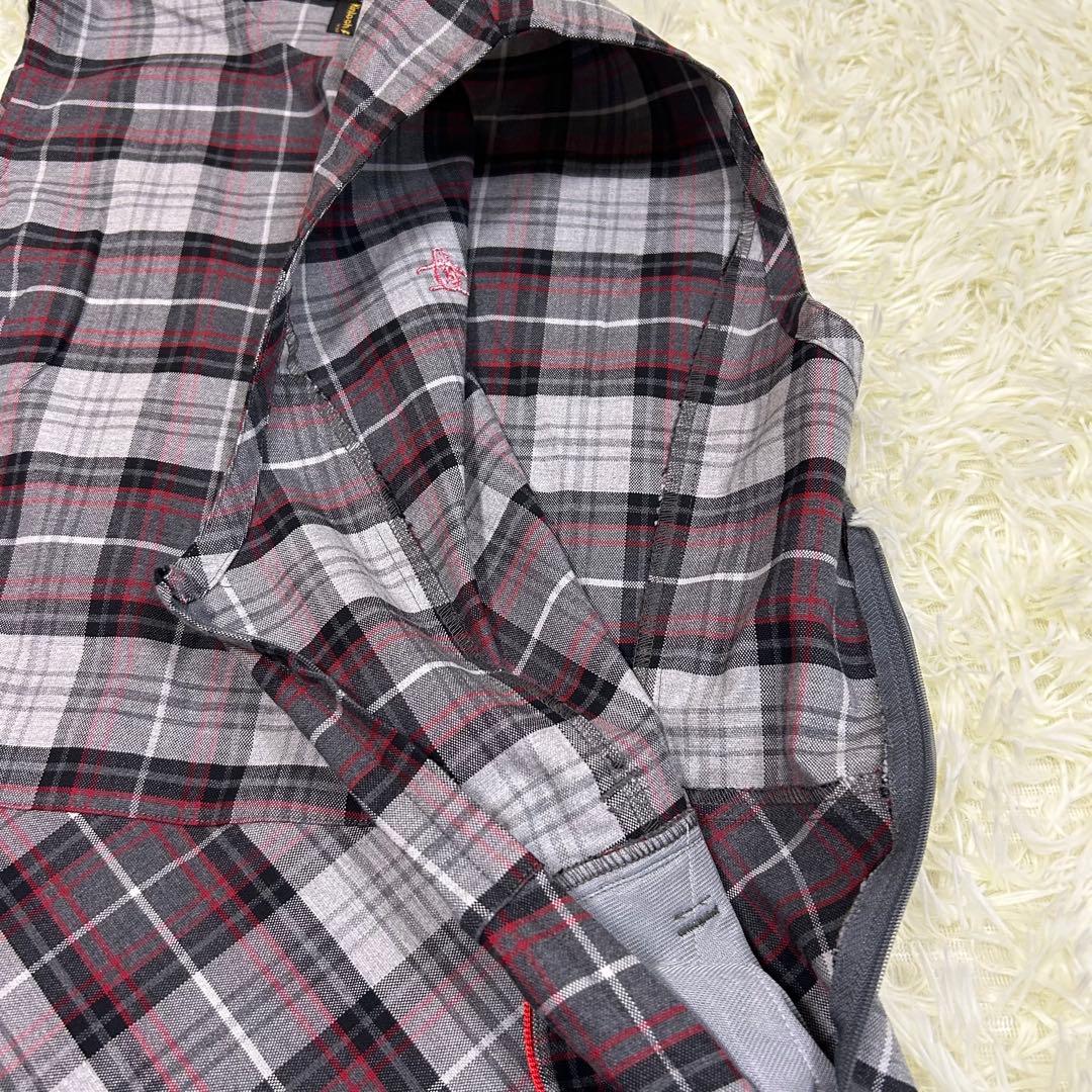 【新品】洗える♡ マンシングウェア タータンチェックノースリーブワンピース LL