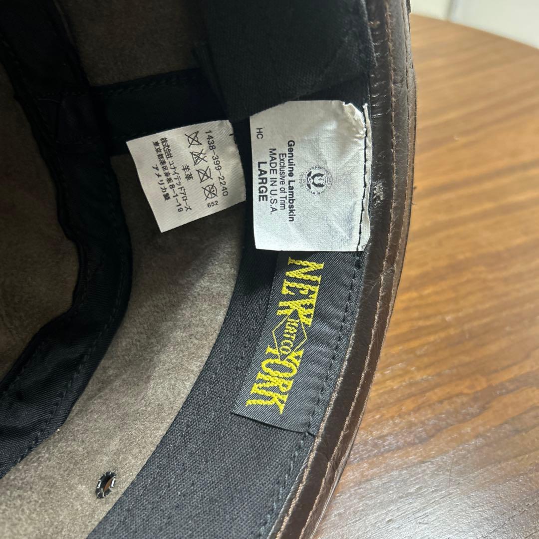 ぶ*爺様 NEW YORK レザー バケットハット LARGEmade inUS