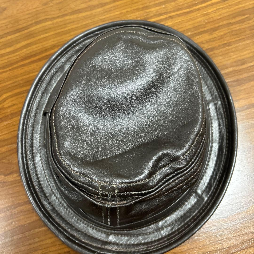 ぶ*爺様 NEW YORK レザー バケットハット LARGEmade inUS