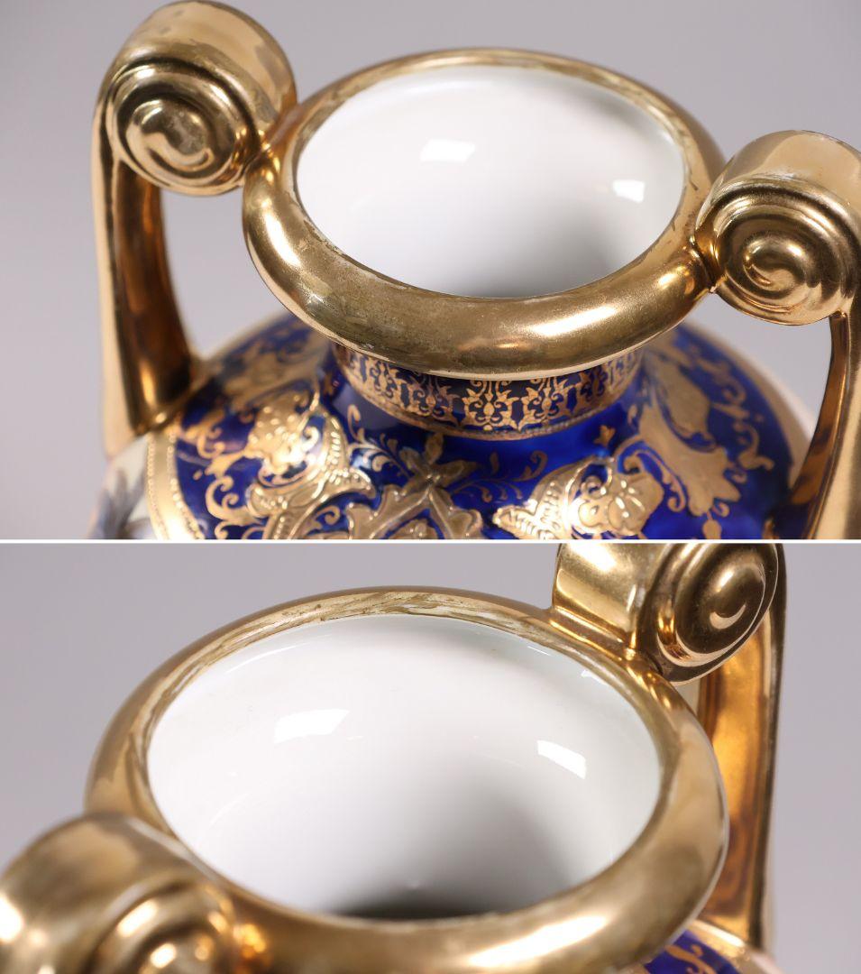 【CM317】オールドノリタケ ラクダ 花瓶 高24.7cm 金盛 明治 花器