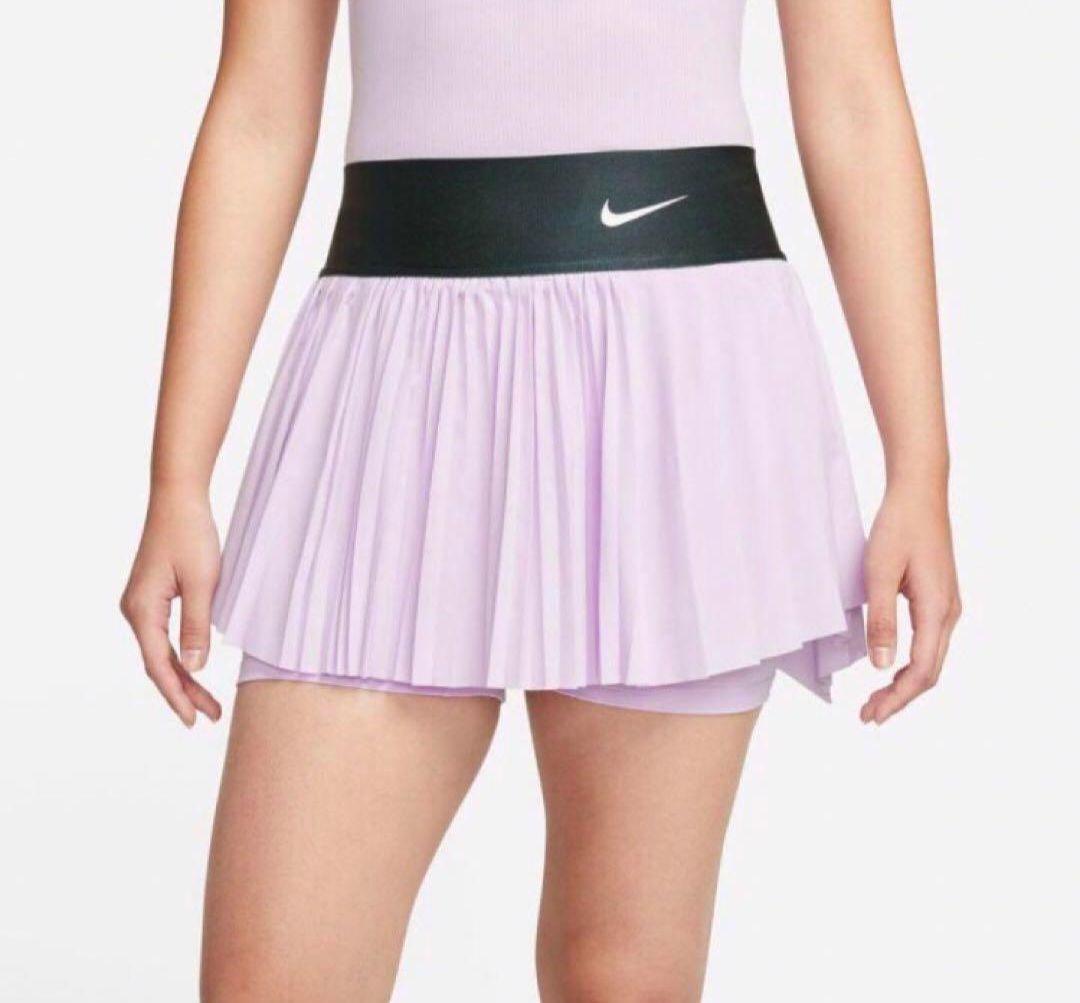新品タグ付き NIKE テニススカート 薄紫 プリーツ ドライフィット