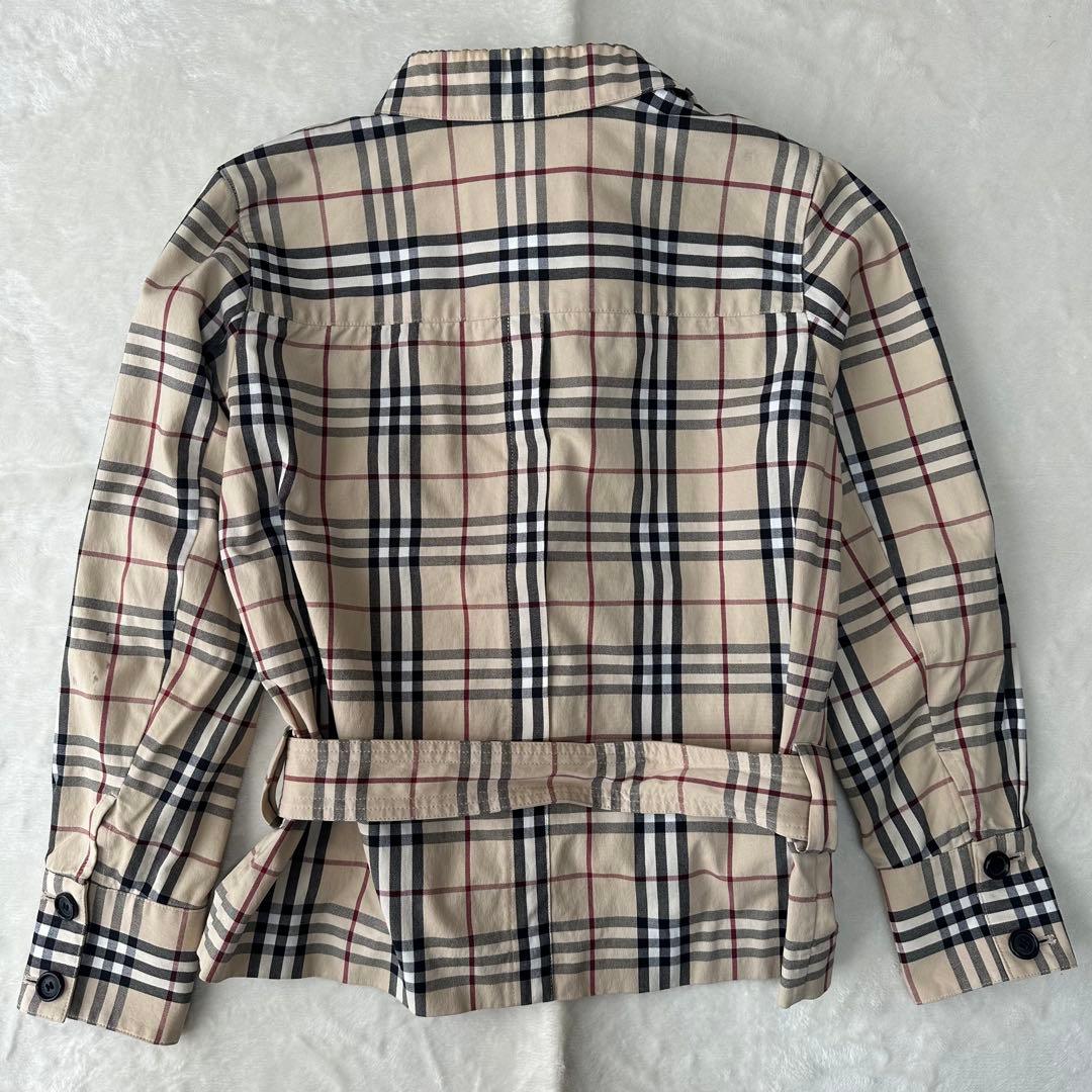 BURBERRY バーバリー ノバチェック ベルト付き シャツ 長袖 比翼 38