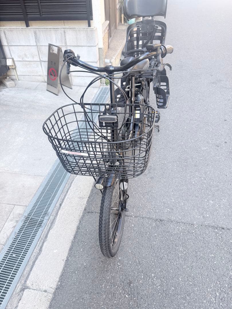 大阪府　子供乗せ　ヤマハ　電動アシスト自転車 ブラック チャイルドシート付き