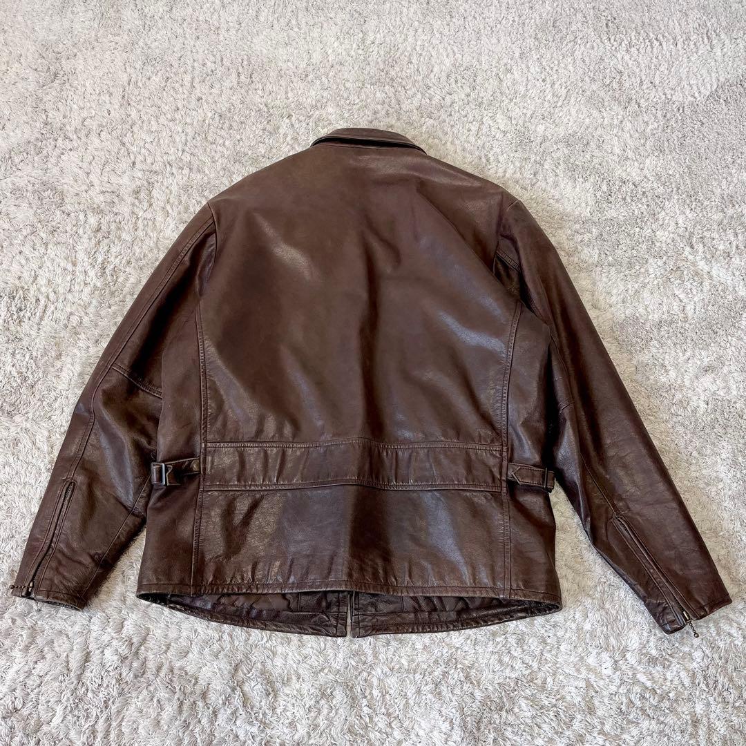 AVIREX アヴィレックス 本革 USED加工 トラッカージャケット XL
