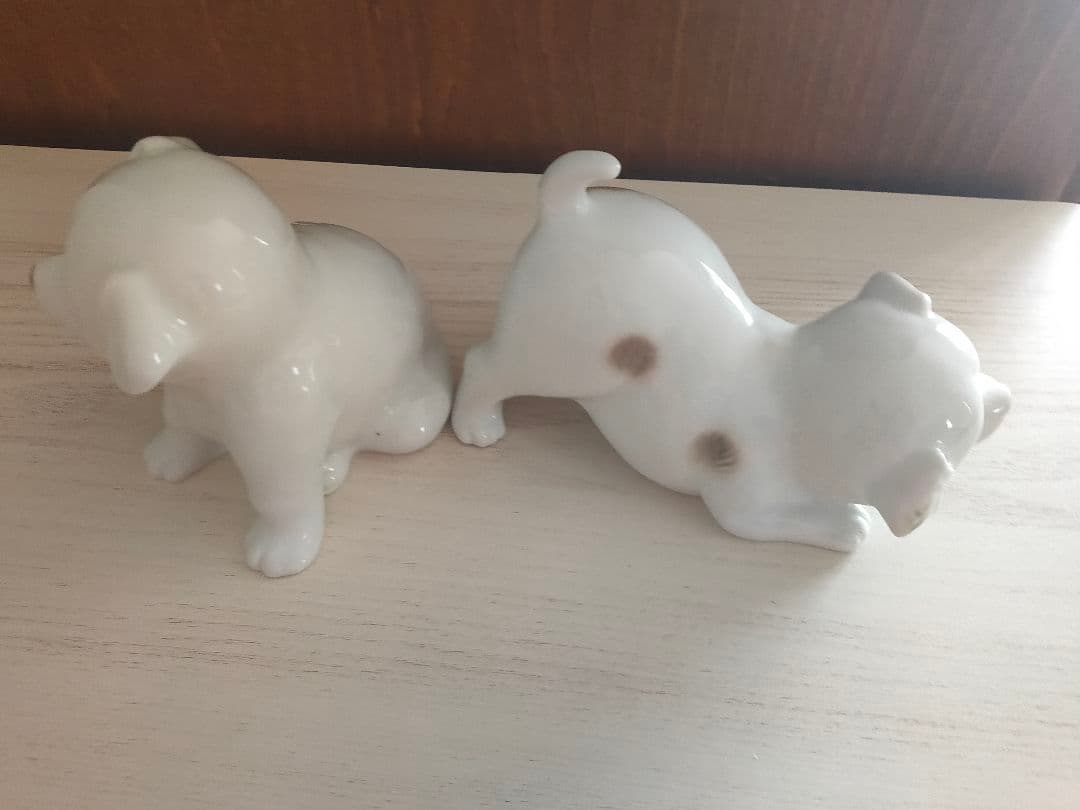 有田焼 伊平作 磁器製 犬 置物 一対 今右衛門系 伊万里焼