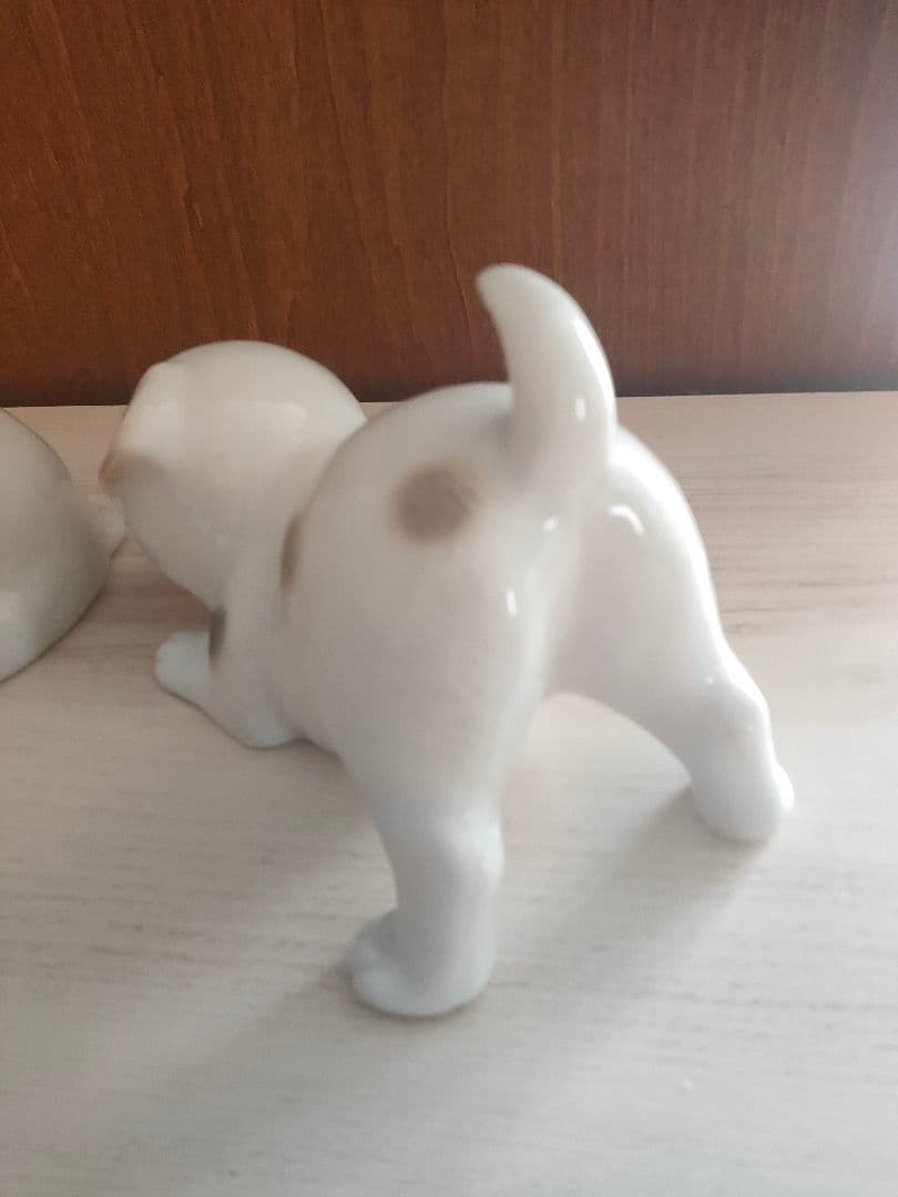 有田焼 伊平作 磁器製 犬 置物 一対 今右衛門系 伊万里焼