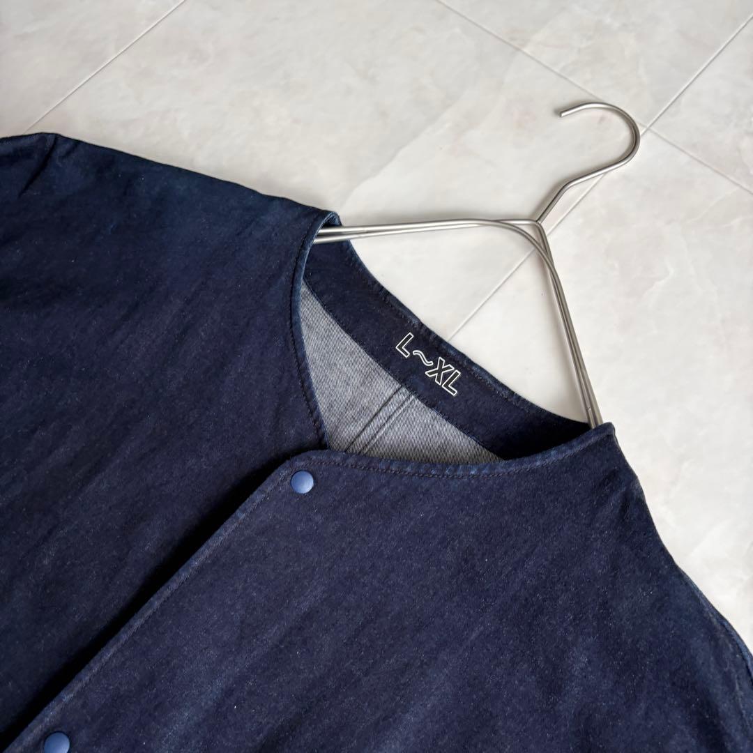 無印良品 MUJI LABO ライトオンスデニムシャツジャケット 濃紺 L-XL
