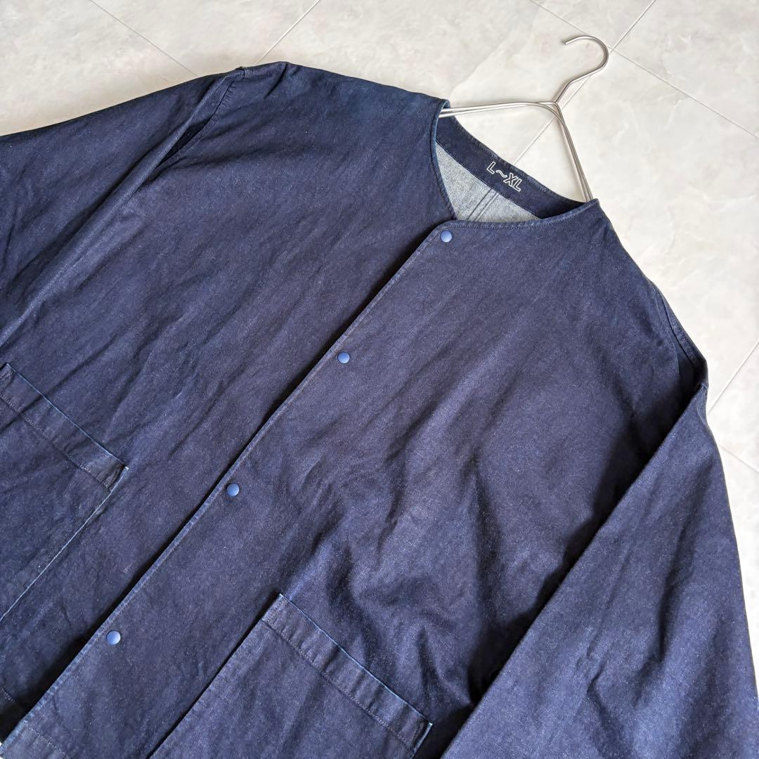 無印良品 MUJI LABO ライトオンスデニムシャツジャケット 濃紺 L-XL