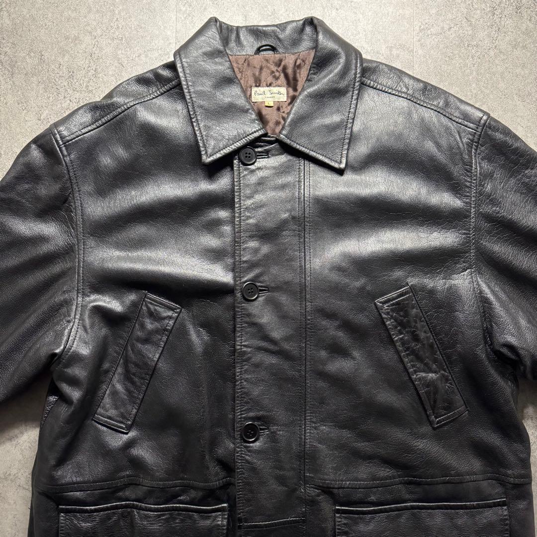 Paul Smith　L レザーカーコート　羊革　レザージャケット　野村訓市
