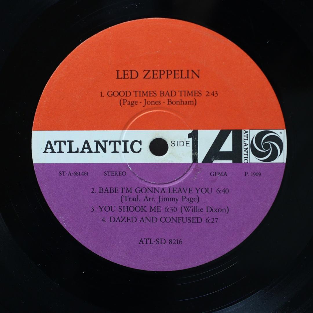 独LP Led Zeppelin 赤/紫ラベル 初期盤 ドイツ盤 プチ音有