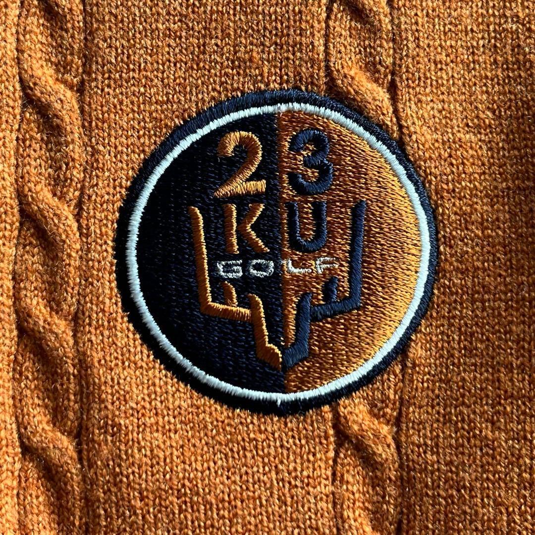 【新品・匿名配送】23区GOLF　洗える　ストレッチカラー ニット　キャメル　Ⅲ