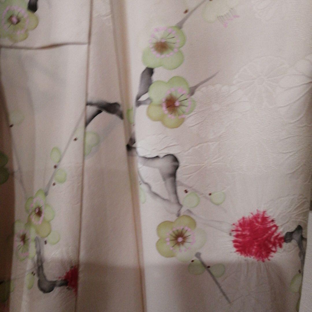正絹合わせ広衿着物梅の花
