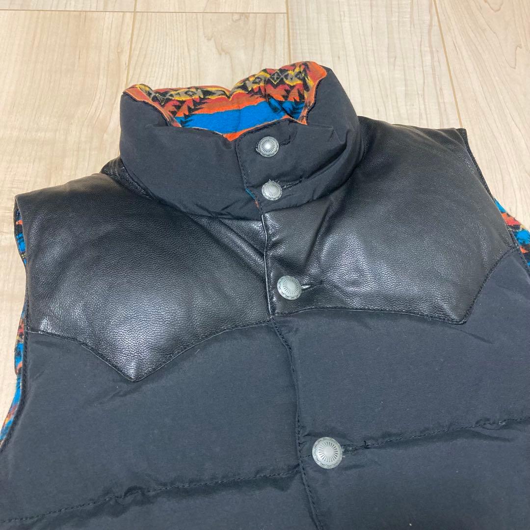 Beams ダウンベスト レザー