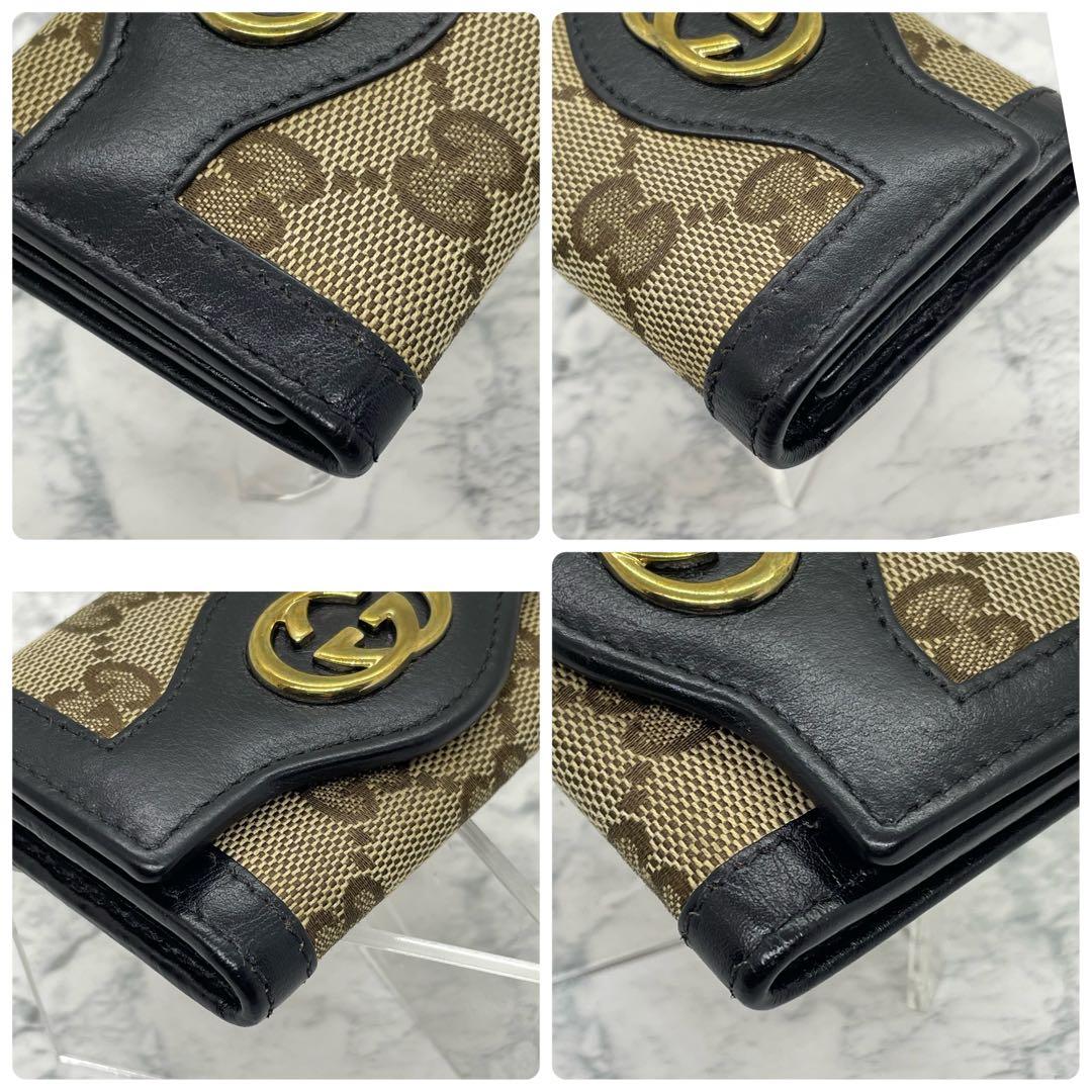 GUCCI グッチ GGゴールド金具 キャンバス キーケース ユニセックス