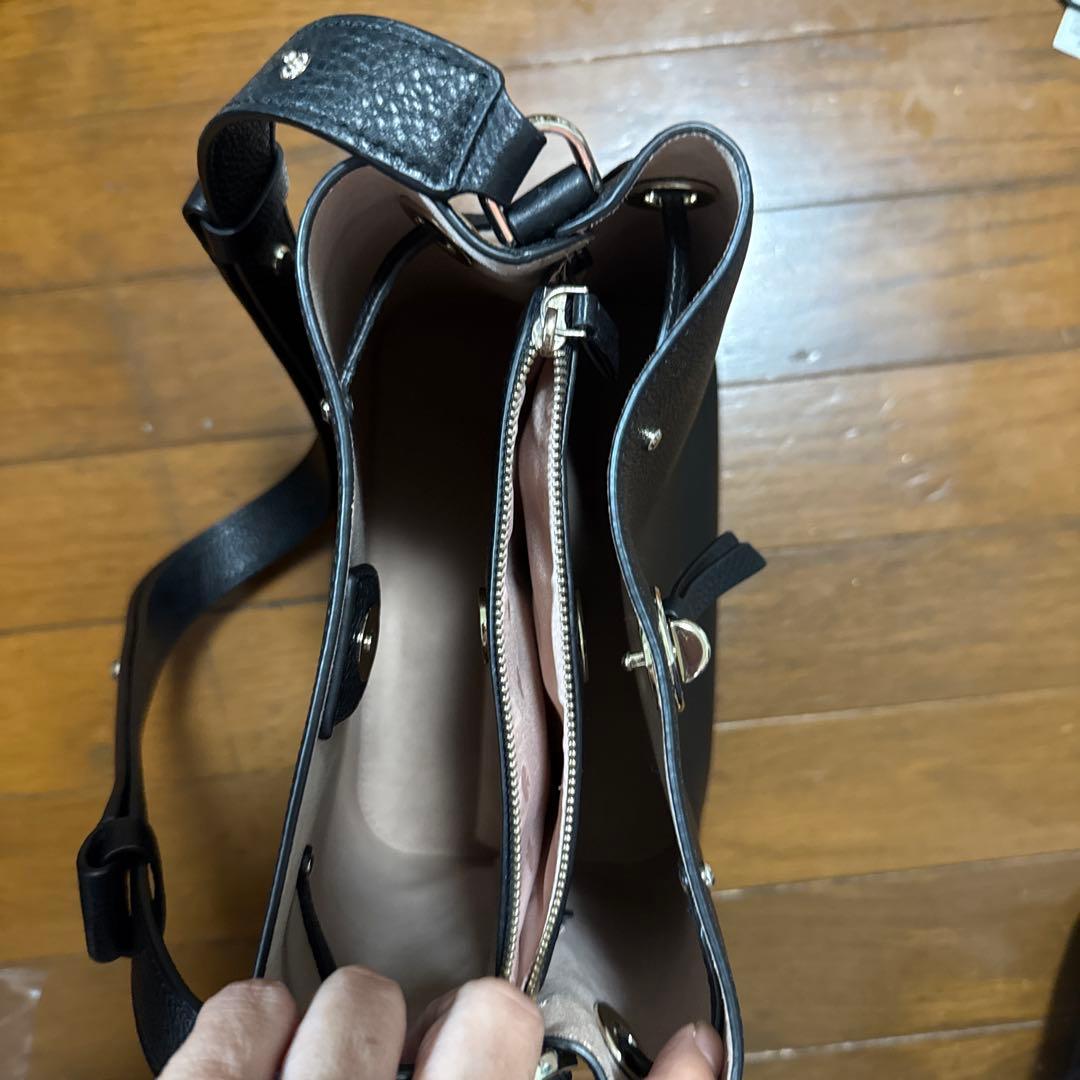kate spade ブラックレザー ハンドバッグ