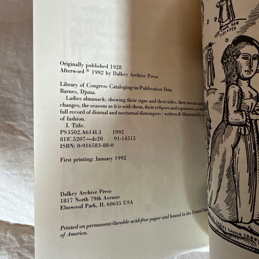 1992 洋書　DJUNA BARNES LADIES ALMANACK