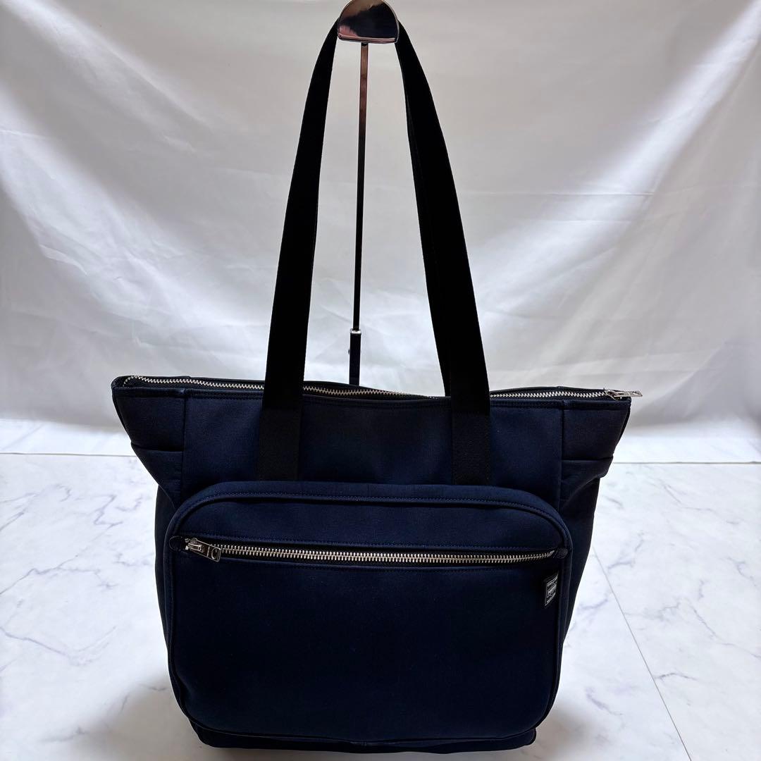 美品 PORTER GIRL トートバッグ ネイビー 吉田カバン 肩掛け可