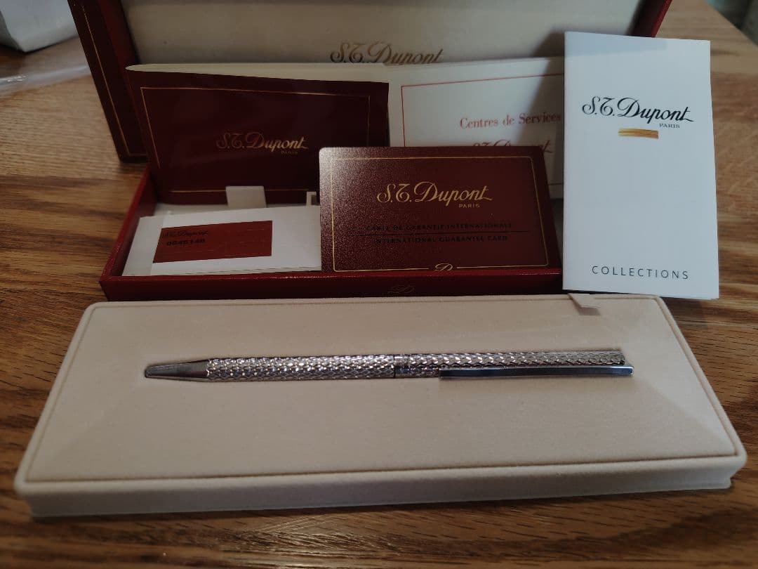S.T. Dupont デュポン ボールペン シルバー 0045140 箱付き