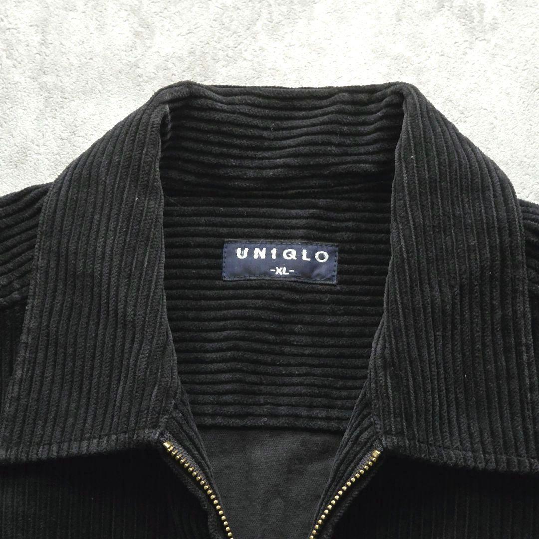 旧タグ UNIQLO コーデュロイ XL ジップアップ ジャケット ブラック