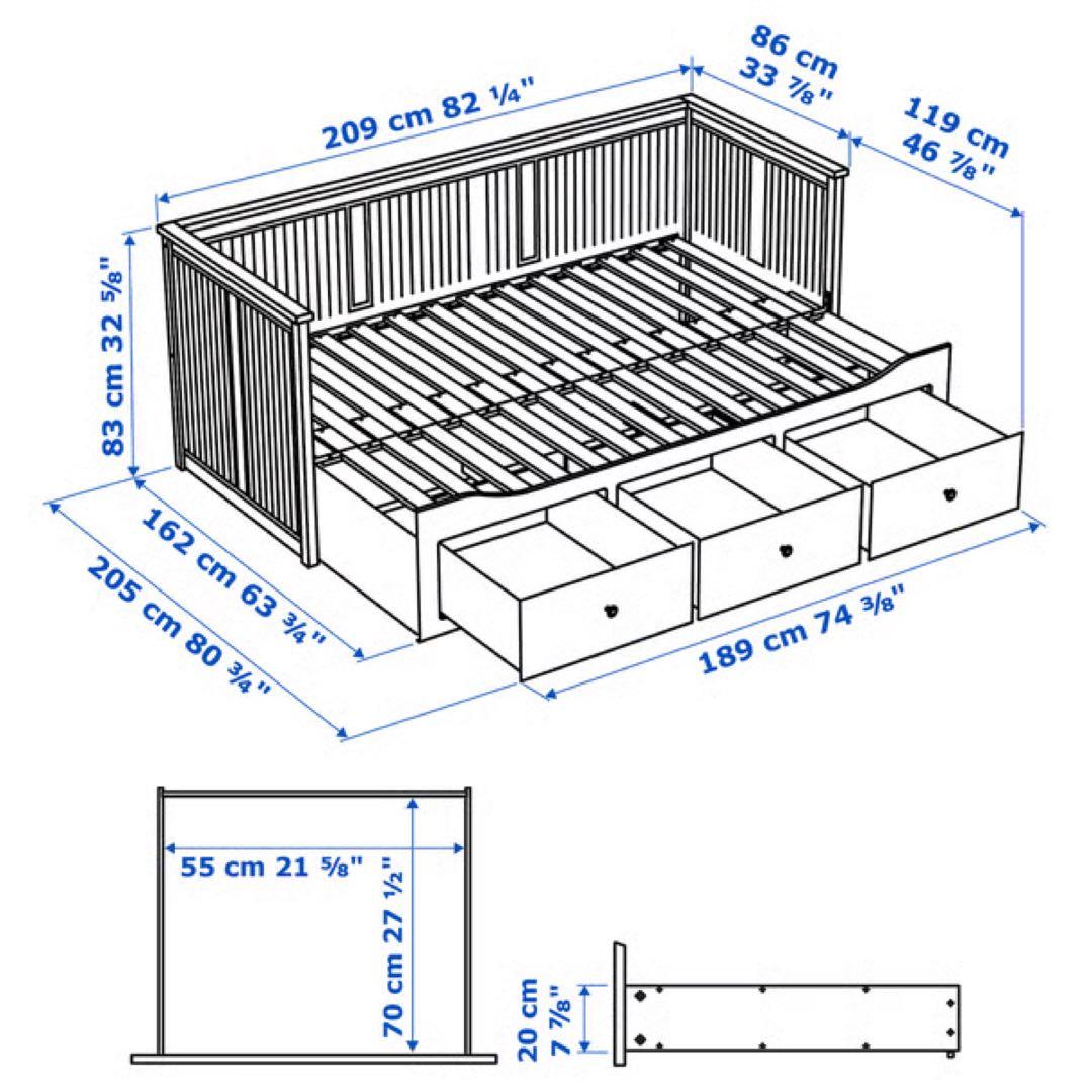 IKEA ヘムネス デイベッド　マットレス2枚付きHEMNES