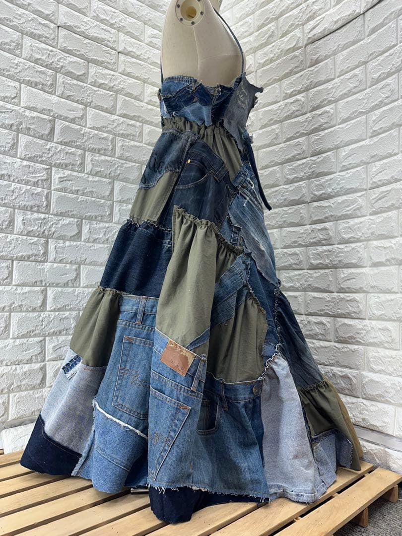 リメイクデニム　サロペットワンピース