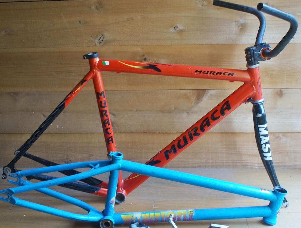 自転車フレームパーツ いろいろセット ロード リム　ハンドル BMX