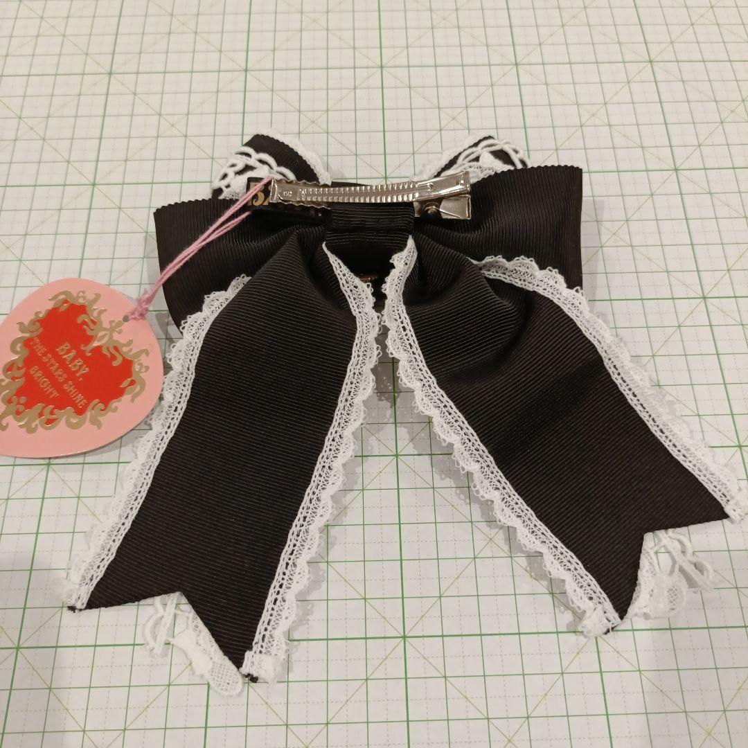 BABY　くみゃちゃんヘアクリップ　白×黒