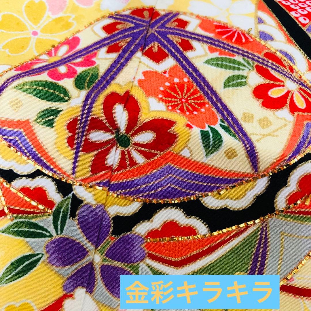 正絹豪華七五三7歳完全フルセット‼️可愛いBlue yellow手毬桜金彩煌びやか