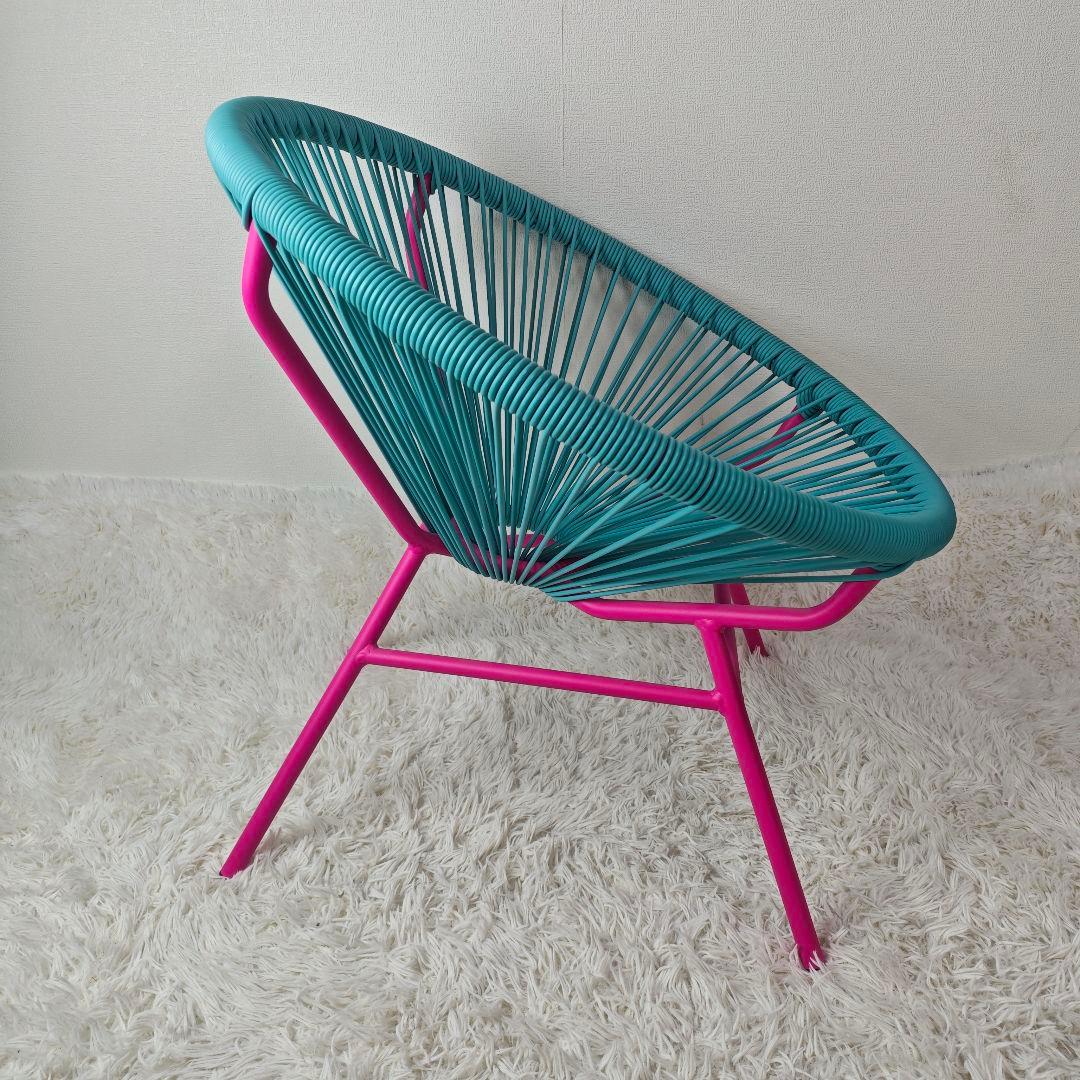 【未使用品】 Francfranc ロータスチェア 完売品 ターコイズ×ピンク