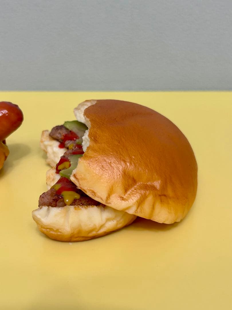 食品サンプル　食べかけハンバーガー　ホットドッグ　コーラジュース