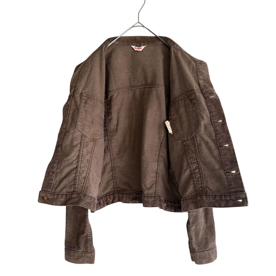 70sフランス製Levi’sコーデュロイジャケット白タブ 小文字eブラウン3rd