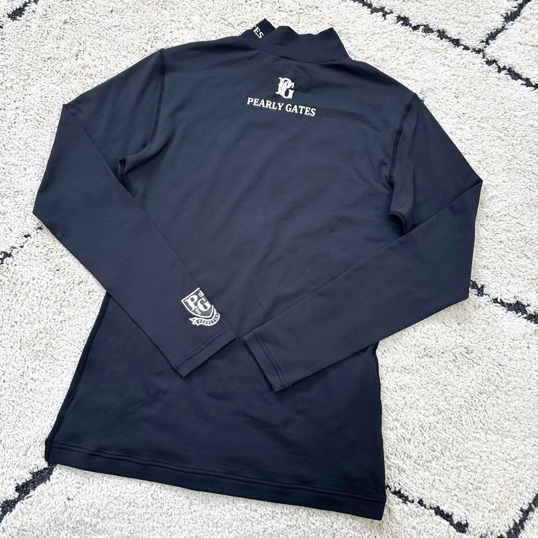 美品 PEARLY GATES 長袖シャツ ストレッチ　モックネック ブラック