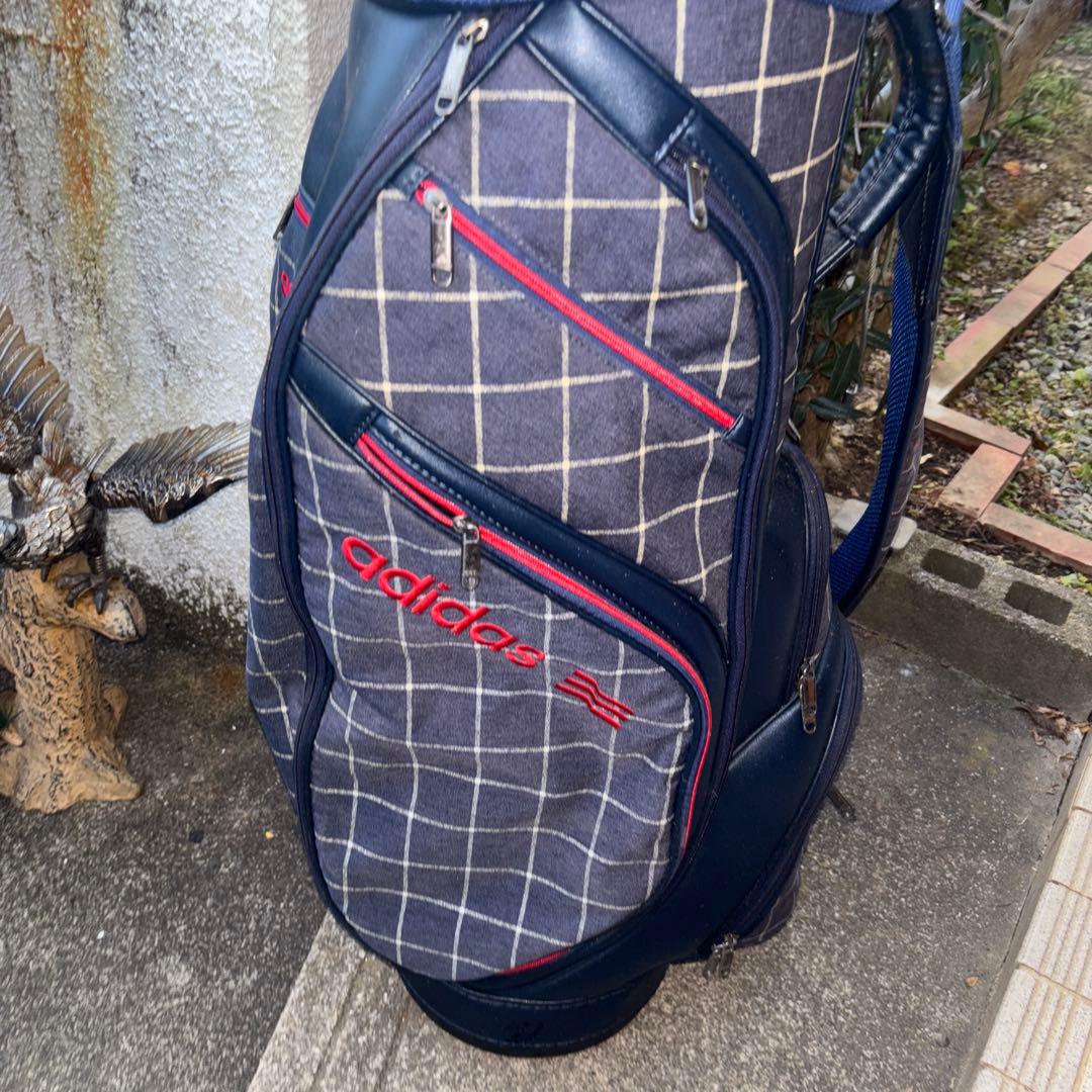 adidas チェック柄 ゴルフバッグ