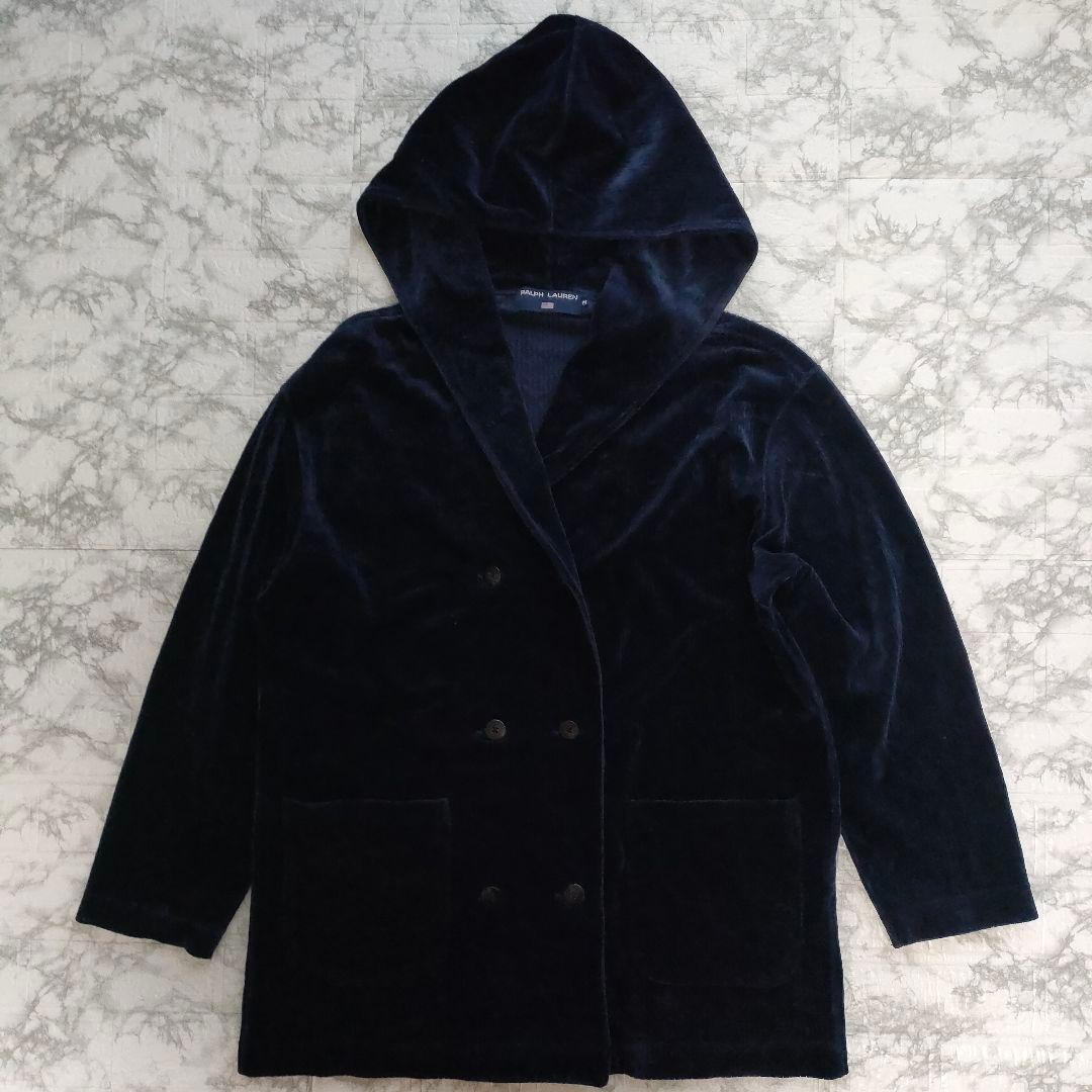 【希少】POLO SPORT　90s　ベロア　ダブルブレスト　フーディジャケット