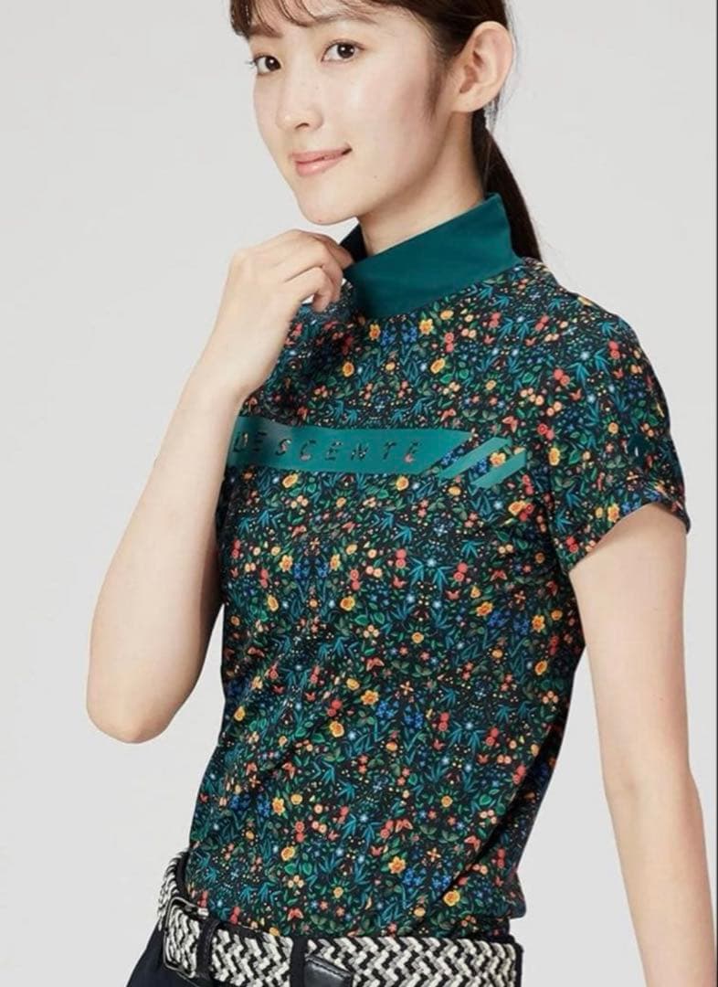 DESCENTE 花柄ハイネックTシャツ Sサイズ 新品