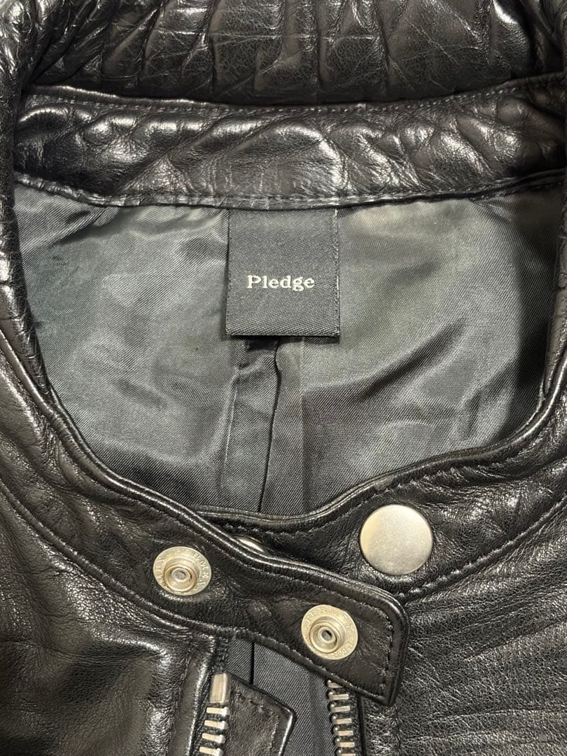プレッジ　Pledge レザージャケット　サイズＬ　ナンバーナイン