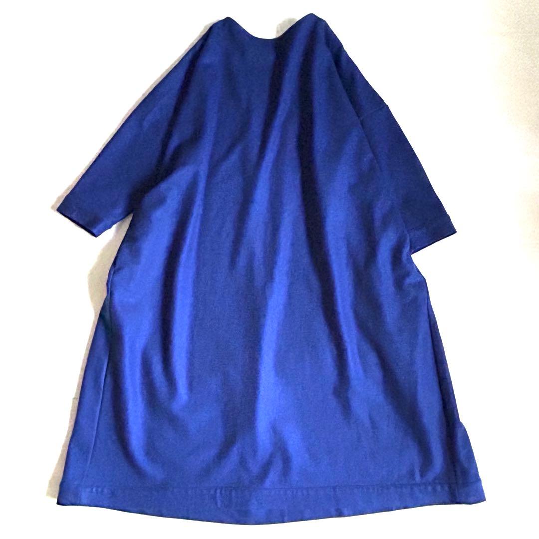 美品 HOUSE OF LOTUS ロングワンピース 圧縮ウール ブルー M