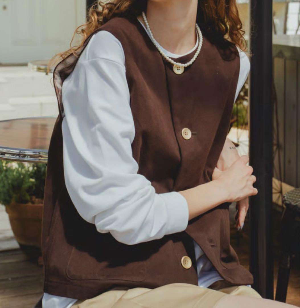 ☆かめ☆UNFOLK Peach brushed classic vest